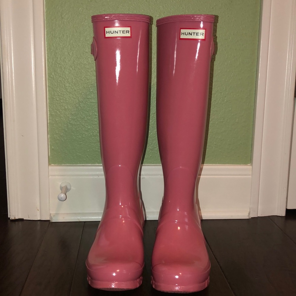 Pink Hunter Tall Rain Boots